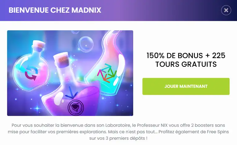 madnix casino welcome bonus